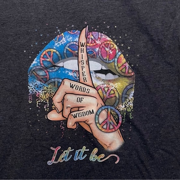 BELLA CANVAS Short Sleeve Whisper Words of Wisdom Let It Be T-shirt. Sz M - Picture 2 of 4